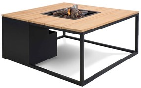 Cosi Fires Cosiloft lounge vuurtafel 100 cm zwart - teak top