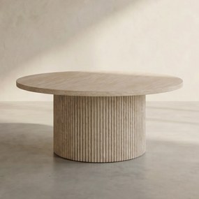 Lage Salontafel Met Ribbels - 80 X 80cm.
