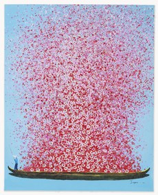 Handgeschilderde canvas print Flower Boat