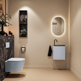 Mondiaz Ture DLux toiletmeubel 40cm clay met wastafel lava rechts met kraangat