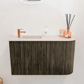 Mondiaz Joya DLux 70cm toiletmeubel ronding rechts shadow met wastafel faye links 1 kraangat meli