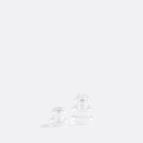 Set van 2 kandelaars van transparant glas Hadi