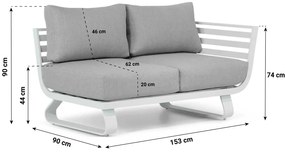 Hoek loungeset 6 personen Aluminium Wit  Santika Furniture Santika Sovita