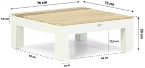 Loungeset 5 personen Aluminium/Teak Wit Lifestyle Garden Furniture Ravalla