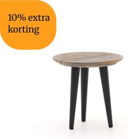 + 10% kassakorting | Bijzettafel tuin ROUGH | Rond | Tuintafel Teakhout | Ø40cm | Kees Smit Tuinmeubelen