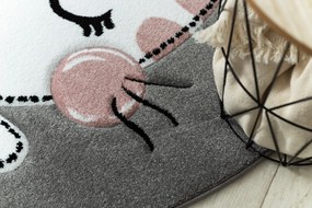 Tapijt PETIT KITTY kat poes poesje ROND grijskleuring