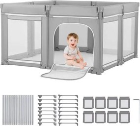 VEVOR Babybox, 200 x 178 cm, Peuterbox, Opvouwbare Speeltuin met Ritsdeur en Zacht Ademend Gaas, Veilig Activiteitencentrum voor Binnen- en Buitengebruik