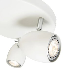 Design Spot / Opbouwspot / Plafondspot wit rond 3-lichts - Egg Design, Industriele / Industrie / Industrial, Modern, Retro GU10 Binnenverlichting Lamp