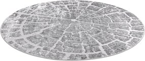 Tapijt MEFE modern  Rond ,  6185 Boomstam , boom , Structureel,  twee poolhoogte , grijskleuring