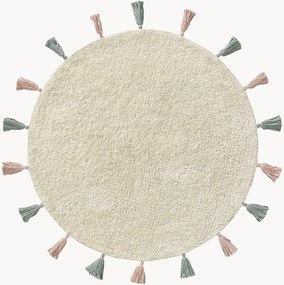 Ronde katoenen vloerkleed Malu, handgetuft