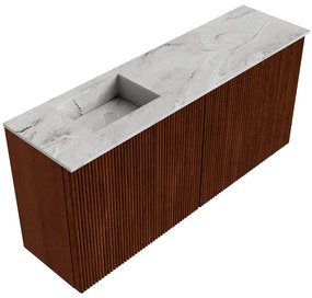 Mondiaz Joya DLux 90cm toiletmeubel ruby met wastafel faye links zonder kraangat glace