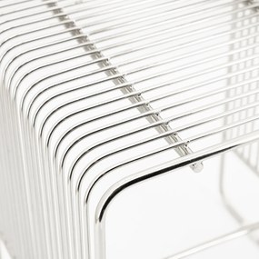 Retro Bijzettafel Zilver - 37 X 35cm.