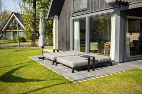 Mexico 2-persoons Sunbrella ligbed + bijzettafel - Lichtgrijs