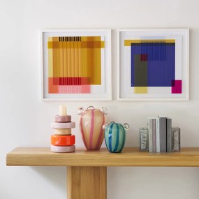 Vaas met 5 ringen van geblazen glas, H32 cm, Maveo