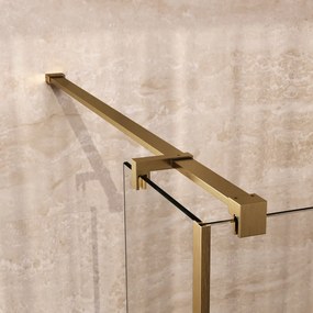 Brauer Oblivion inloopdouche helder glas 100cm met 40cm zijwand messing geborsteld PVD
