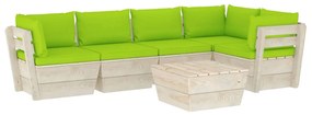 vidaXL 6-delige Loungeset met kussens pallet vurenhout