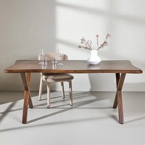 Houten Eettafel Met X Vormige Poten - 90 X 180cm.