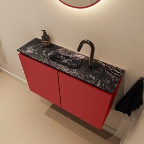 Mondiaz Ture DLux toiletmeubel 80cm fire met wastafel lava midden met kraangat