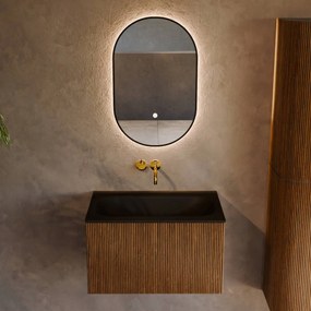 Mondiaz Kurve 70cm badmeubel dusk met 1 lade en wastafel big small midden zonder kraangat urban