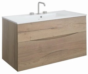 Crosswater Glide II Wastafelonderkast - 100x45x52cm - 2 lades - greeploos - windsor oak GL1000D2WO