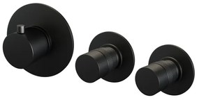 Brauer Black Edition Carving inbouwthermostaat - met inbouwdeel - 3 carving knoppen - mat zwart 5-S-088