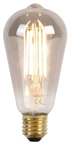 Smart hanglamp met dimmer messing met zwart glas incl. 3 Wifi ST64 - Pallon Art Deco E27 bol / globe / rond Binnenverlichting Lamp