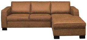 Loungebank - Shuffle - rechts - lederlook Missouri cognac 03