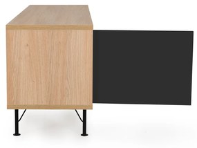 Tenzo Flow Tv-meubel Eiken Mat Zwart - 164x44x60cm.
