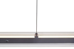 Moderne hanglamp zwart met smoke glas - Catch
