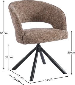 Eetkamerstoel Met Open Rugdetail Bruin