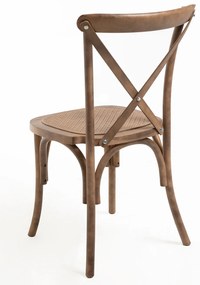 Set Van 4 Altea Polypropyleen Stoelen Met Rattan Houteffect