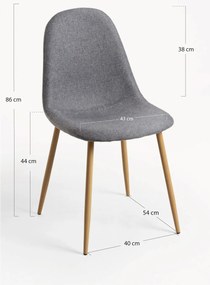 Set 4 Teok Stoffen Stoelen