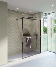 Riho Lucid GD400 douchewand 100x200cm matzwart