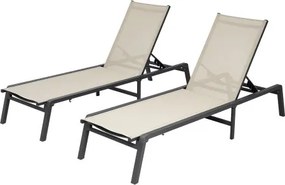 VEVOR Ligstoel, draagvermogen 181,44 kg, opvouwbare aluminium relaxstoel, set van 2, tuinligstoel met 5 verstelbare standen, strandligstoel voor buiten, zwembad, strand, terras, patio en gazon