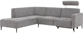 Goossens Hoekbank Tiolo Met Relaxfunctie En Hoofdsteun grijs, stof, 3-zits, modern design met ligelement links