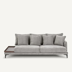 Halve bank met tafelblad van stoned fluweel, MODERNISTE