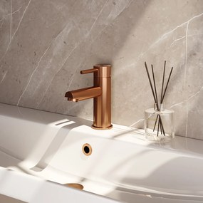 Brauer Stripe wastafelkraan model A met ColdStart koper geborsteld PVD
