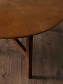 Mazzoni BELLUNO Naturel Noten (Donkerbruin) - HOUTEN SALONTAFEL Ø65 cm ROND MODERN CLASSIC