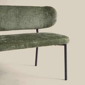 Eetkamerbank Groen Stof Met Rugleuning 155 Cm