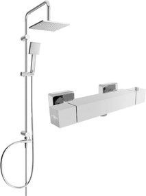 Mexen Tord opbouw doucheset met regendouche en thermostatische douchekraan Cube, chroom - 77200200-00