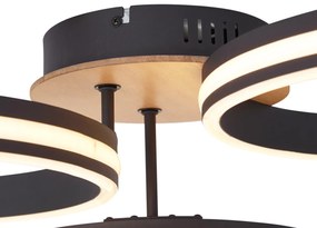 Plafondlamp hout incl. LED 3-staps dimbaar 3-lichts - Navara