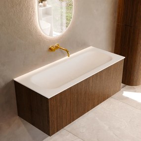 Mondiaz Kurve 110cm badmeubel dusk met 1 lade en wastafel big medium midden zonder kraangat