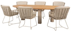 Estate Fabrice dining tuinset 240x105xH75 cm 7 delig teak latte 4 Seasons Outdoor