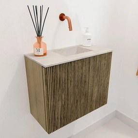 Mondiaz Joya DLux 50cm toiletmeubel dusk met wastafel faye rechts zonder kraangat ostra