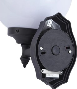 Klassieke buiten wandlamp zwart met opaal glas IP44 met bewegingssensor - Champs