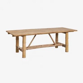 Rectangular Bamboe Tuin Tafel 220x100 Cm Nelida Bamboe - Sklum