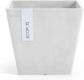 Ecopots bloempot Rotterdam 20 - Vierkant - Pure White - 20,3 x H17,8 cm