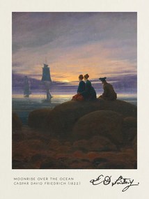 Kunstreproductie Moonrise over the Ocean (Vintage Fantasy Seascape) - Casper David Friedrich