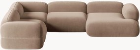 Modulaire panoramische fluwelen hoekbank Roger (5-zits)