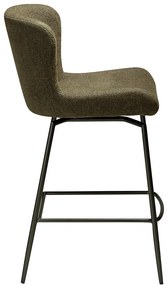 Dan-Form Glam Swivel Draaibare Barstoel Dark Olive Groen Boucle